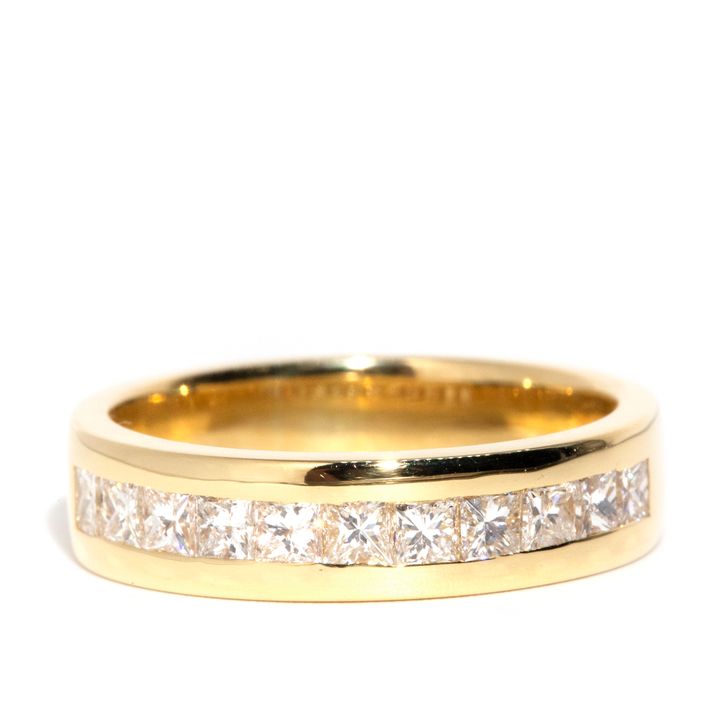 18 Carat Yellow Gold 0.66 Carat Princess Cut Diamond Ring,