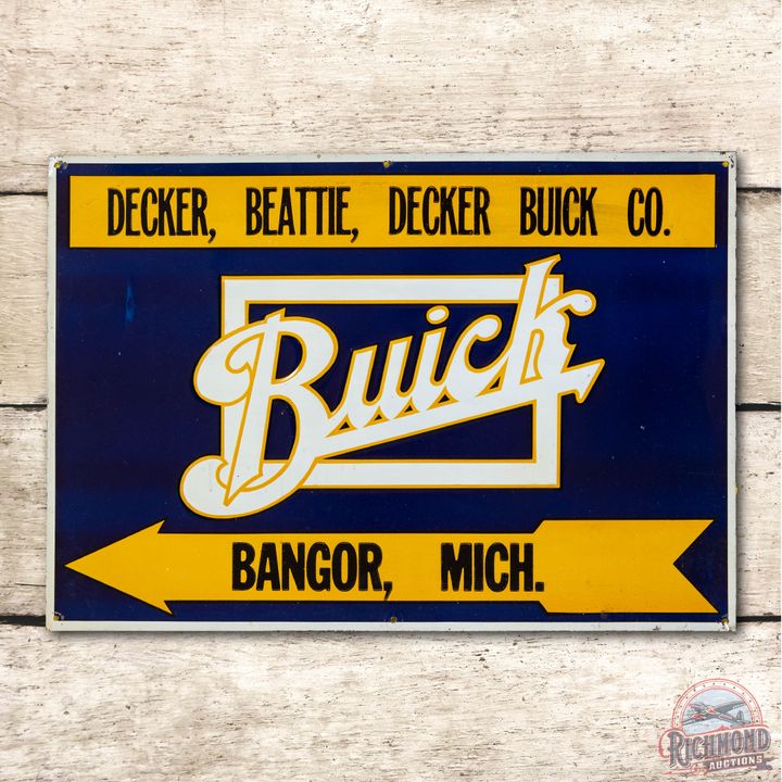 Buick Co. Decker, Beattie, Decker - Bangor, Mich Metal Sign TAC 9
