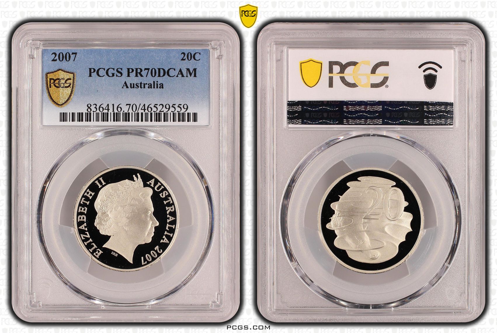 Twenty Cent, 2007, PCGS PR70DCAM