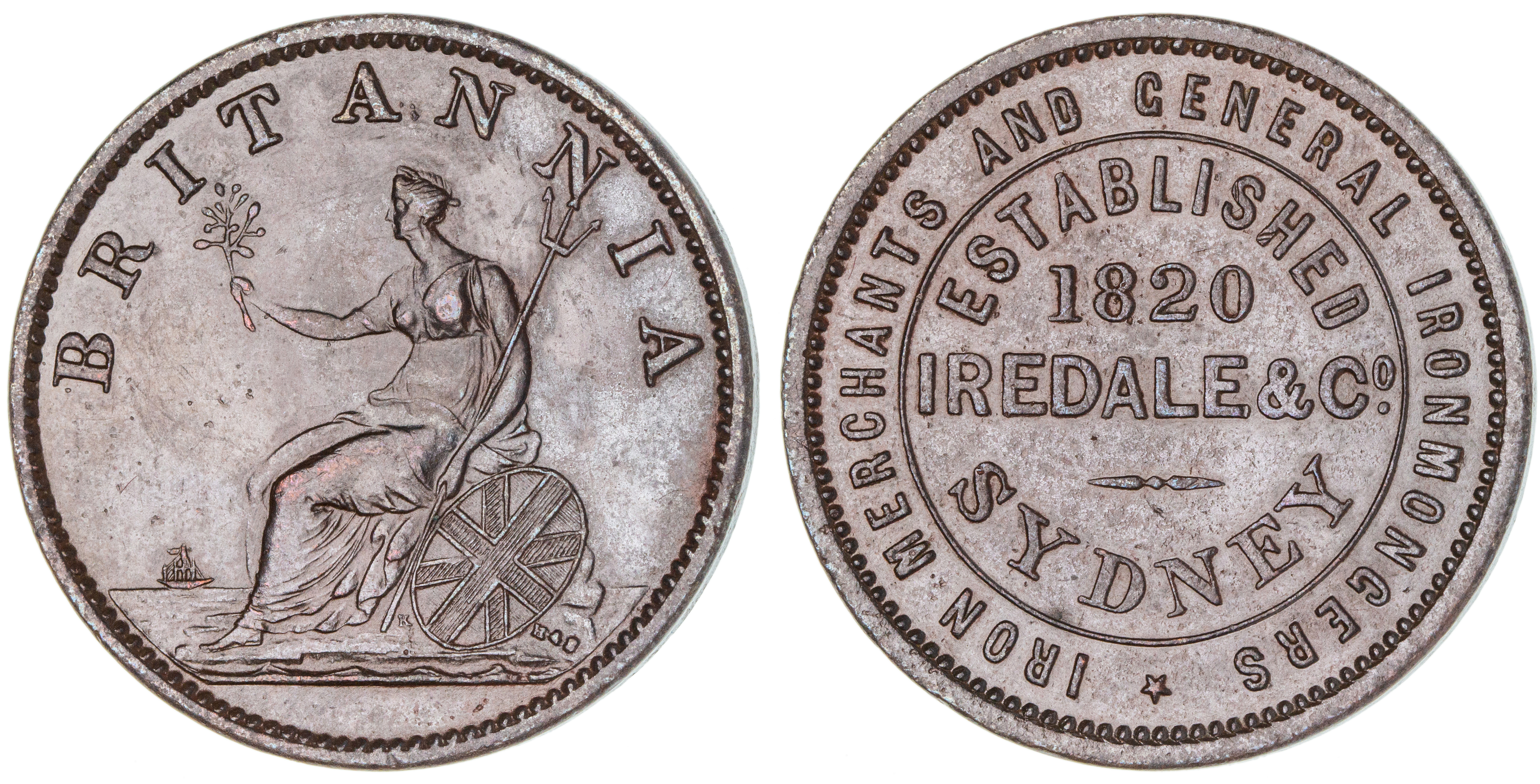Iredale & Co., Sydney, Penny, 1820, gVF