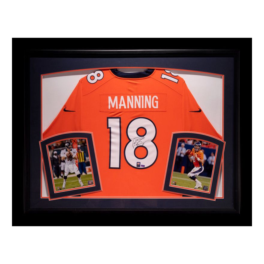 A Peyton Manning Signed Denver Broncos Jersey Framed Display