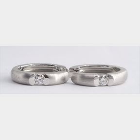 18CT WHITE GOLD HOOP EARRINGS WITH 2 ROUND DIAMONDS TOTAL CARAT WEIGHT = 0.10CT COLOR I-J CLARITY VS/SI - 51620/200