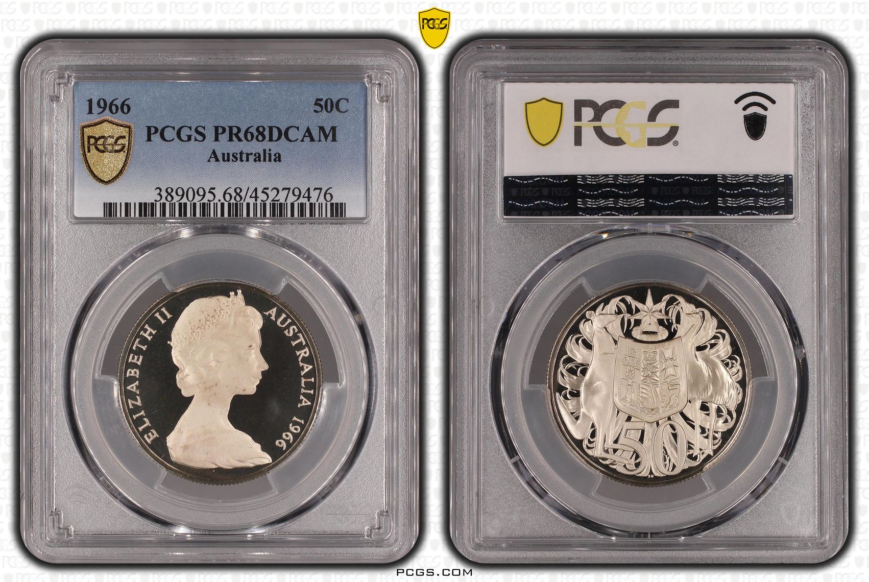 Elizabeth II, Silver, Fifty Cent, 1966, PCGS PR 68DCAM