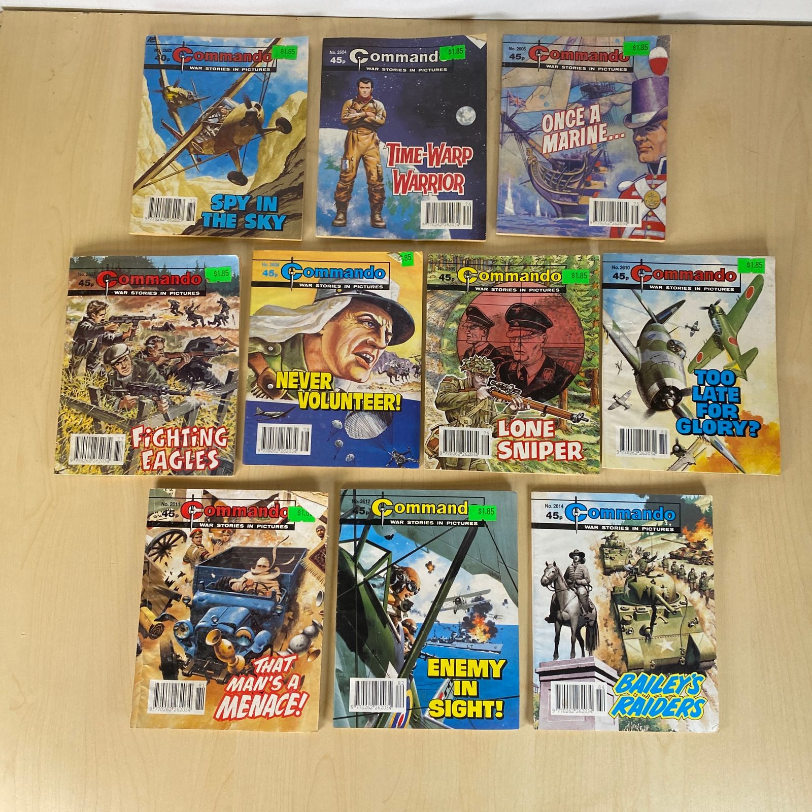 Commando War Comics Issues - 2602, 2604, 2605, 2607, 2608, 2609, 2610, 2611