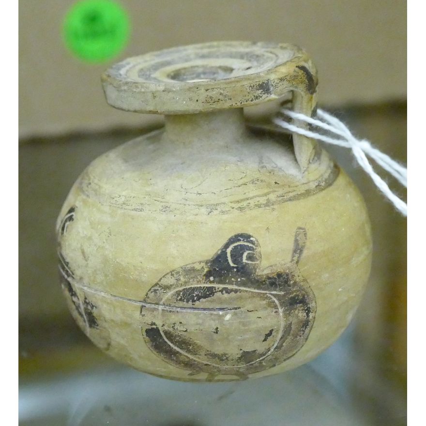 Ancient Corinthian Aryballos Miniature Ceramic Jug 2''