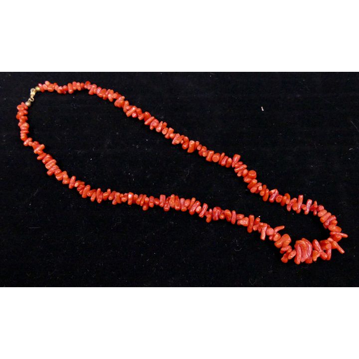 Natural Red Coral Necklace- 20'' - 33g