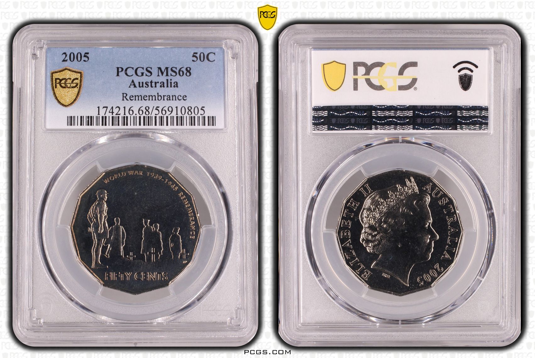 Remembrance, Fifty Cent, 2005, PCGS MS68