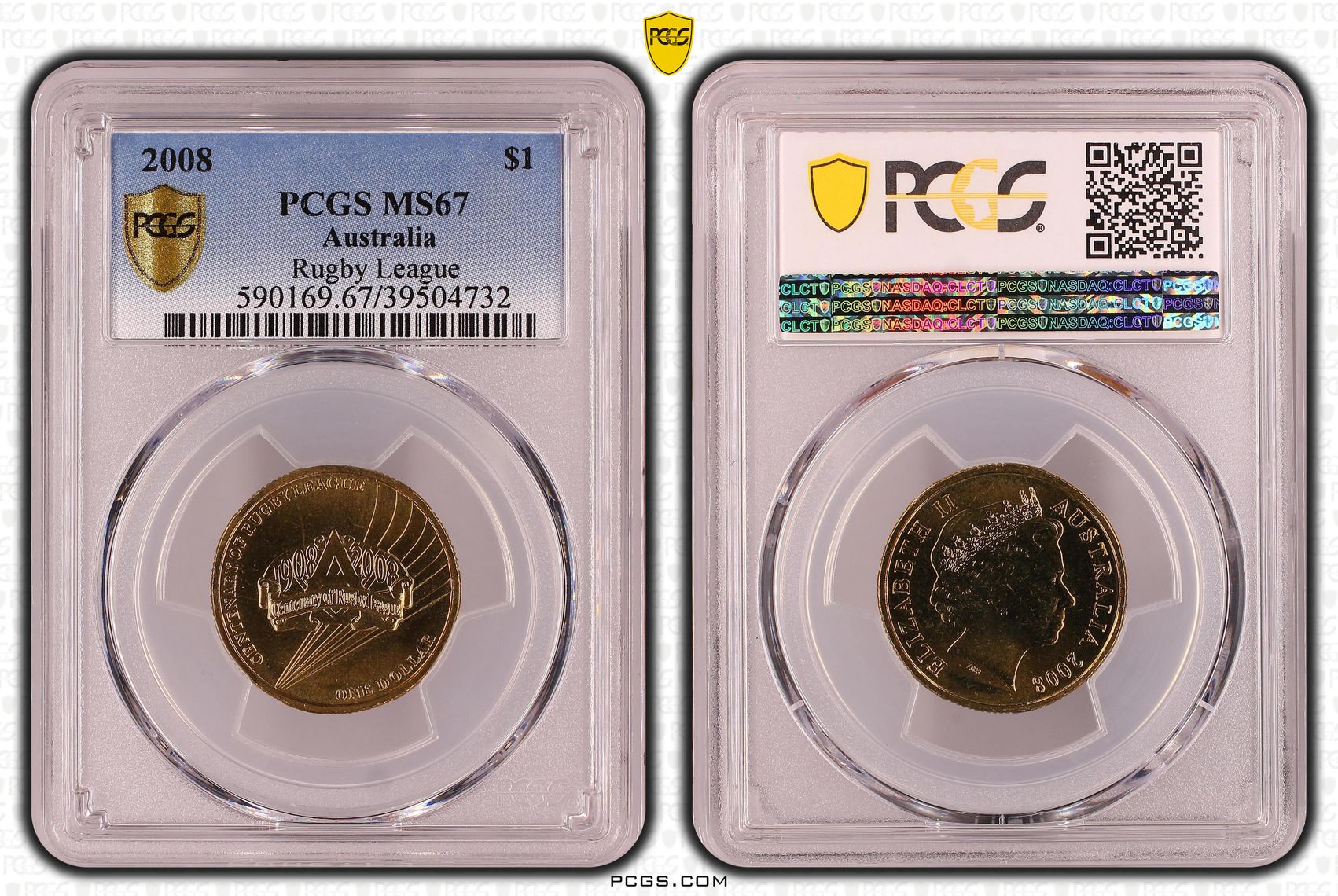 Rugby League, One Dollar, 2008, PCGS MS67