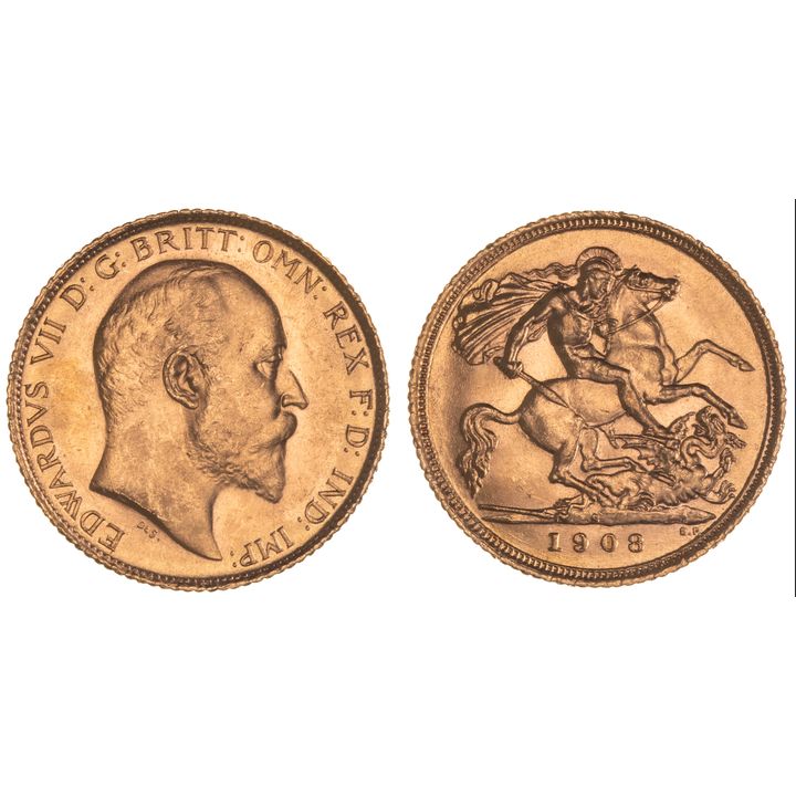 Edward VII, Half Sovereign, 1908-S, CHU