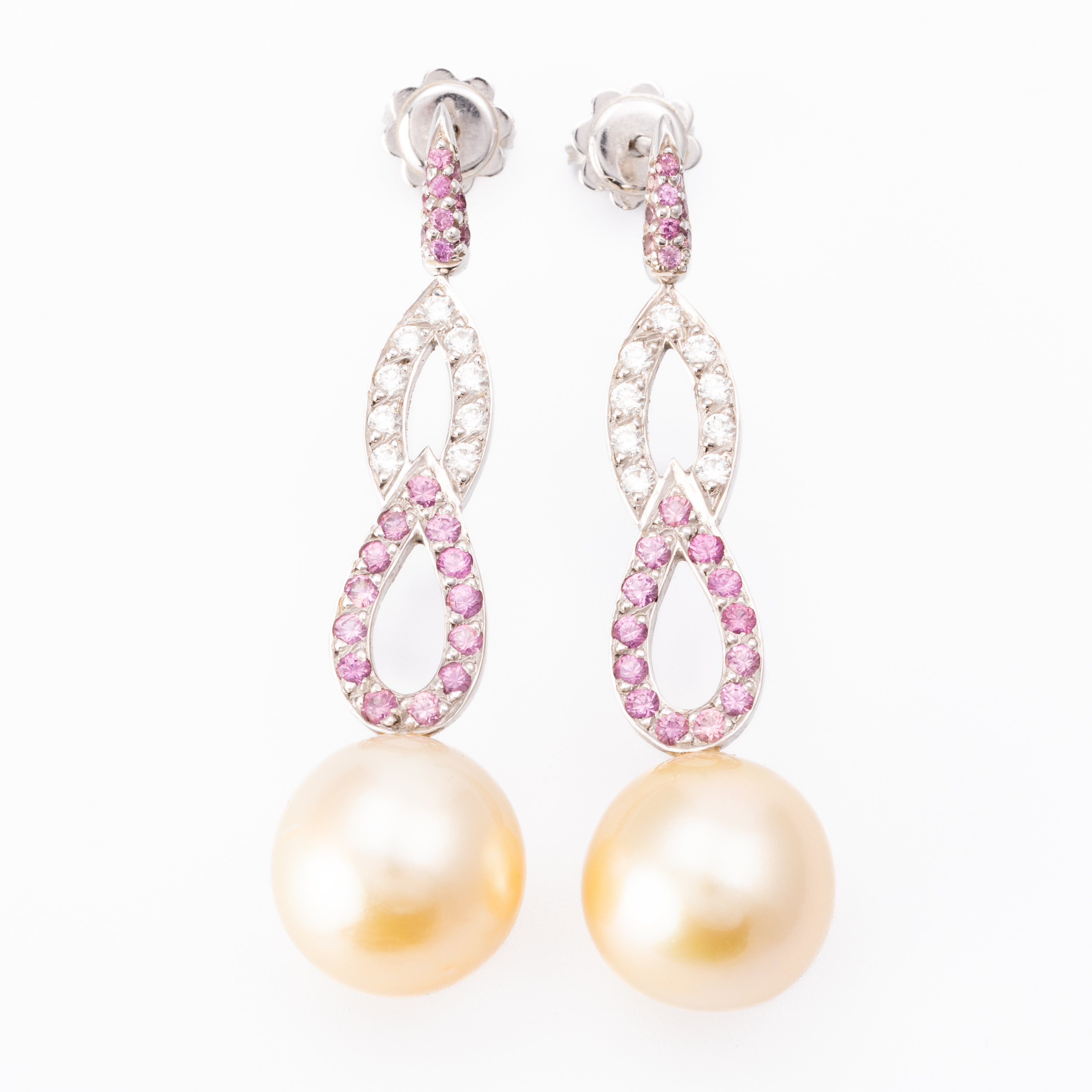 258 · Pearl Sapphire & Diamond Earrings 18ct Gold