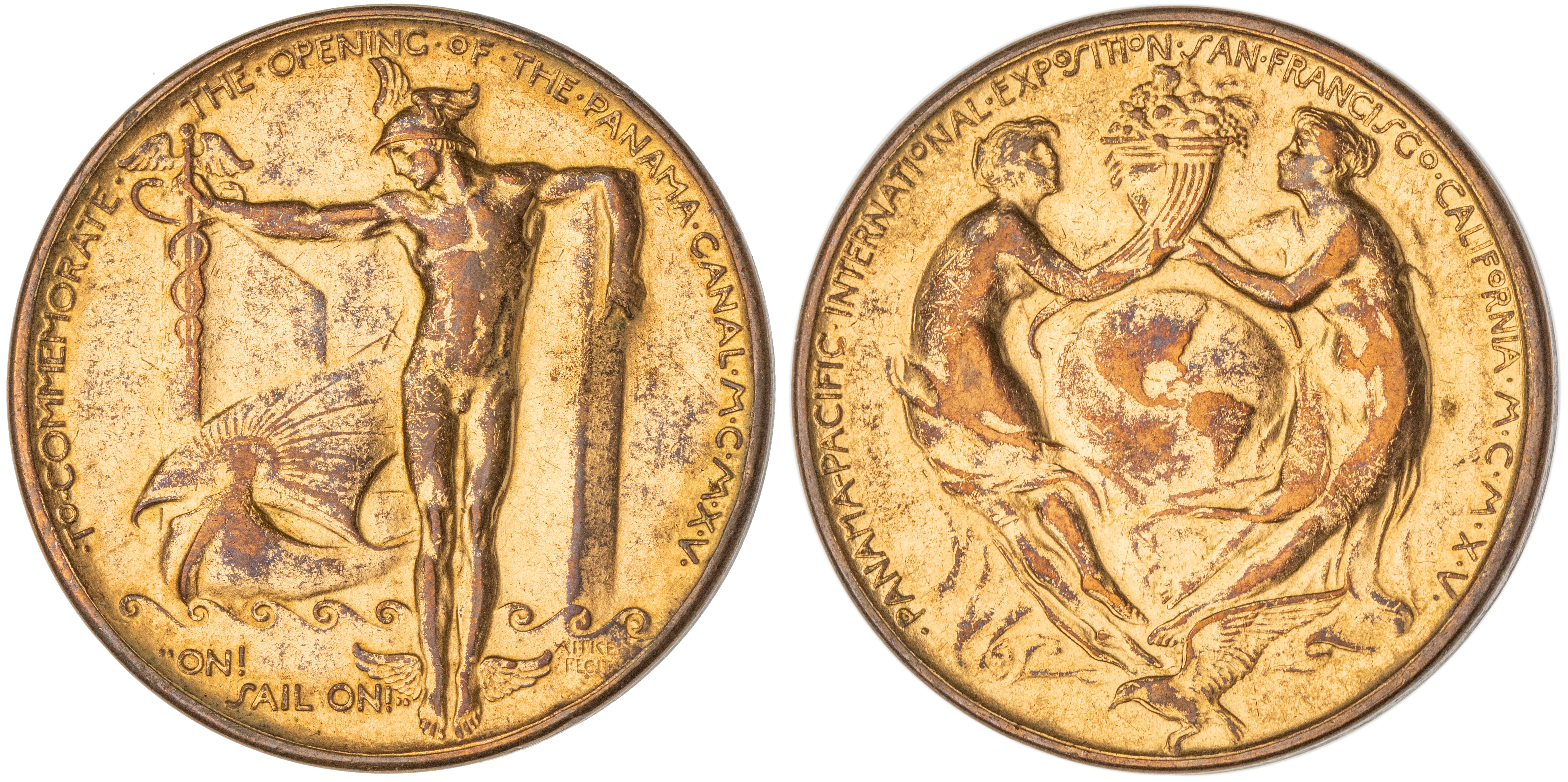 United States, Panama-Pacific Exposition, Gilt Bronze Medal, 1915, gVF