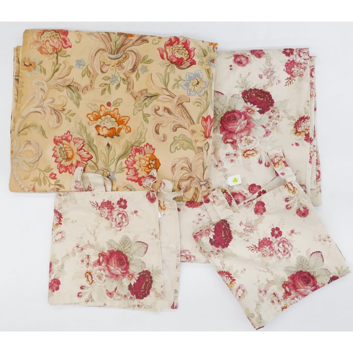 6pc Floral Curtain Panels- Includes 3pc 'Garden Room' curtains 7' each