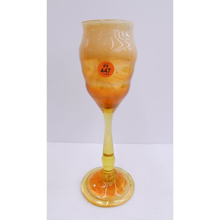 Gold Iridescent Glass Stem w/ Tiffany Label- 9.5''