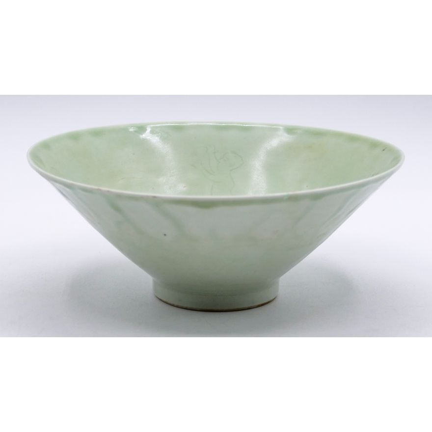 Chinese Ding Ware Boy & Flower Bowl 6''