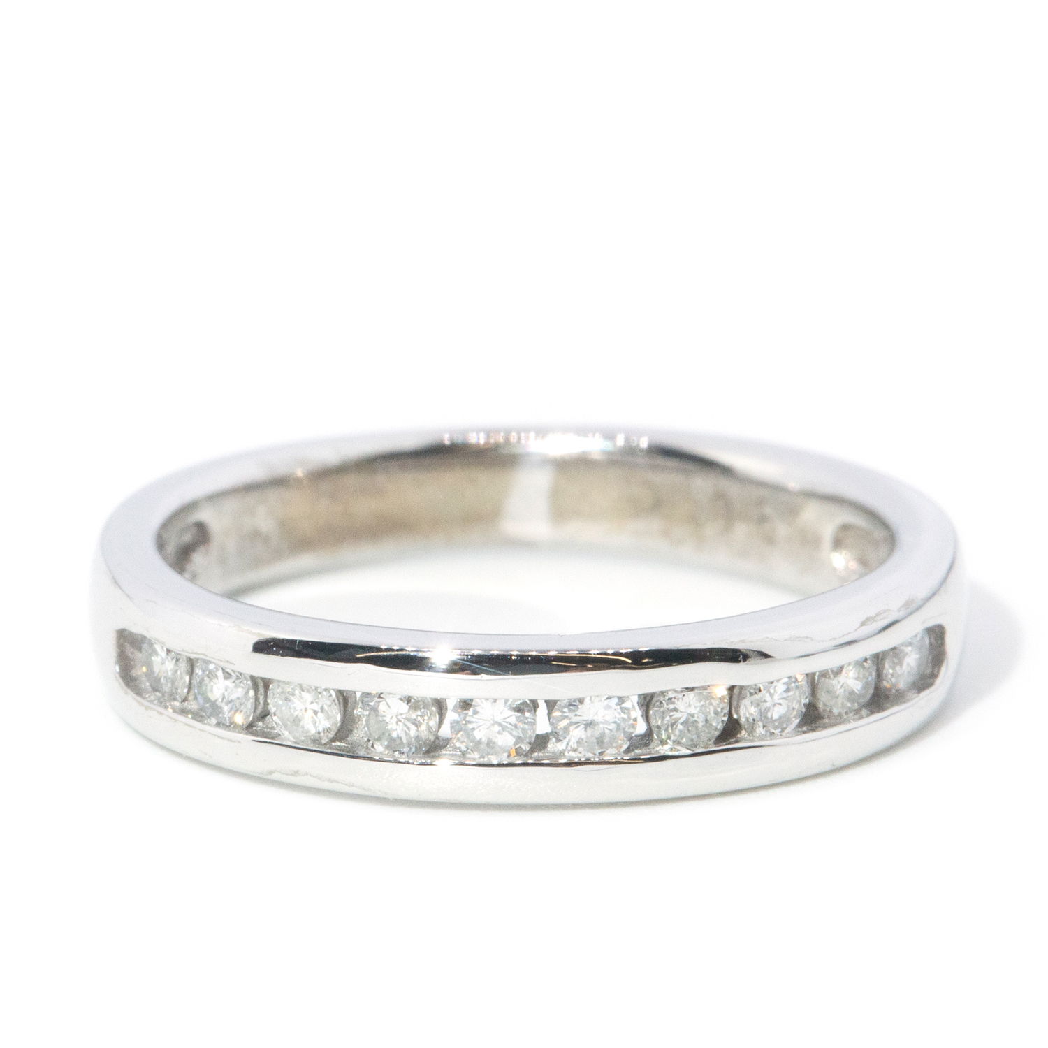 Channel Set 0.25ct Diamond Band in 9ct White Gold