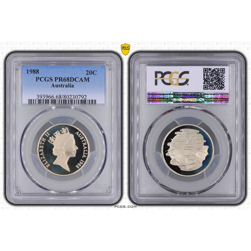 Elizabeth II, Twenty Cent, 1988, PCGS PR68DCAM