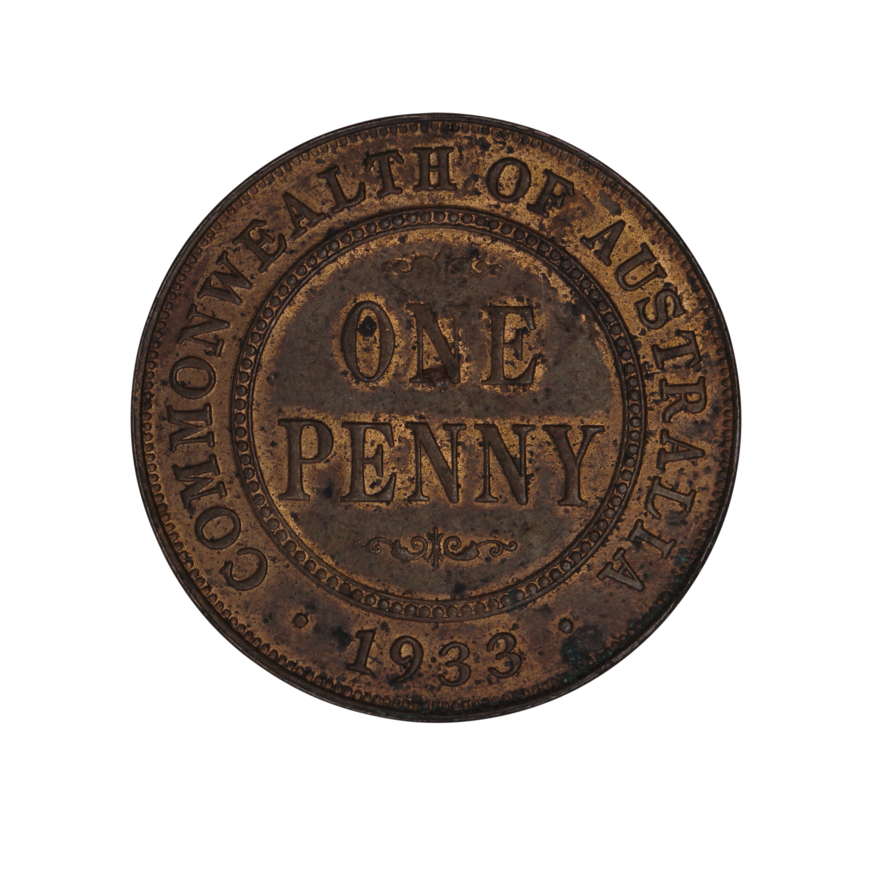 George V, Penny, 1933, aUNC