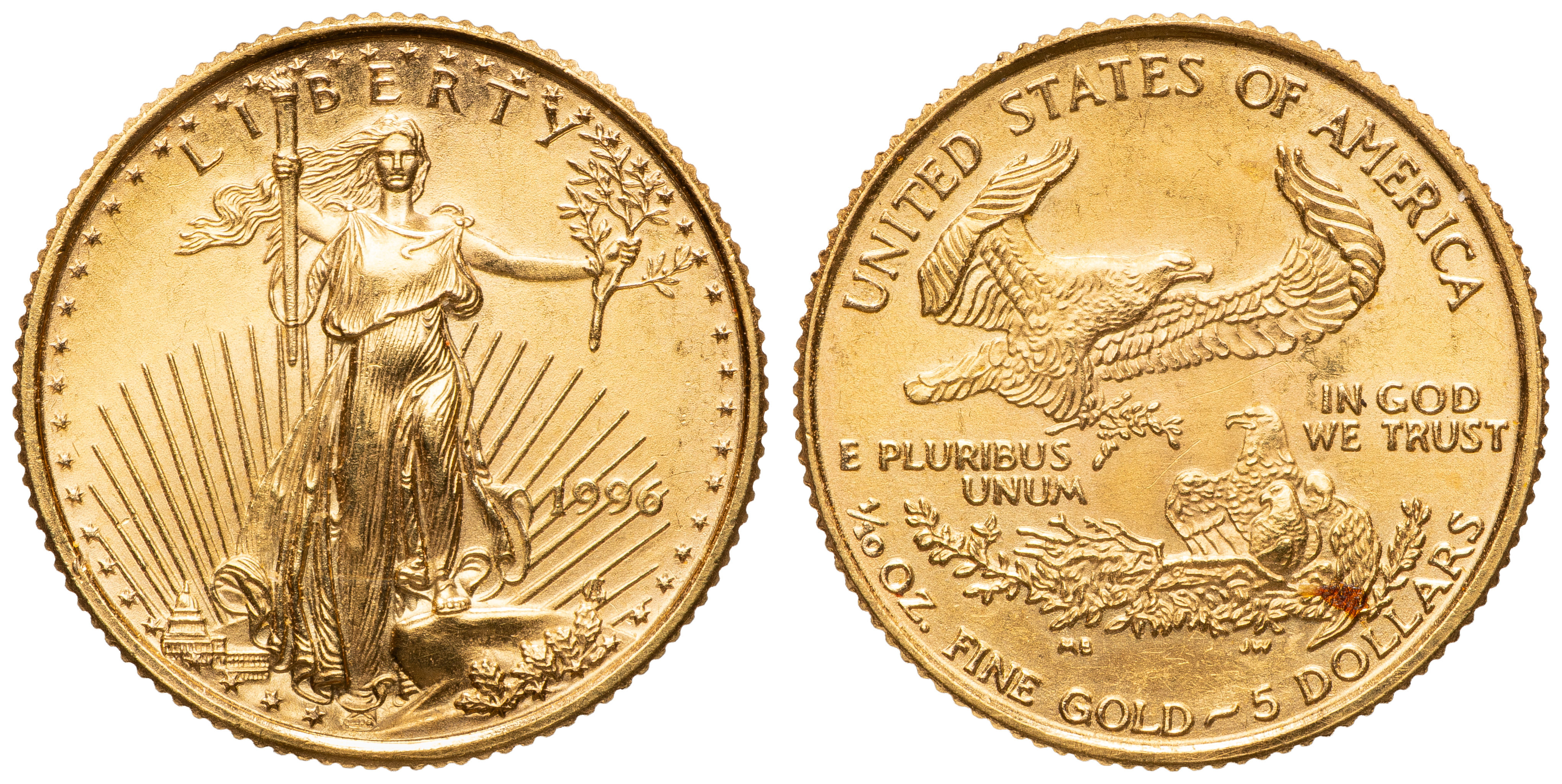 United States, Five Dollars, 1996, UNC