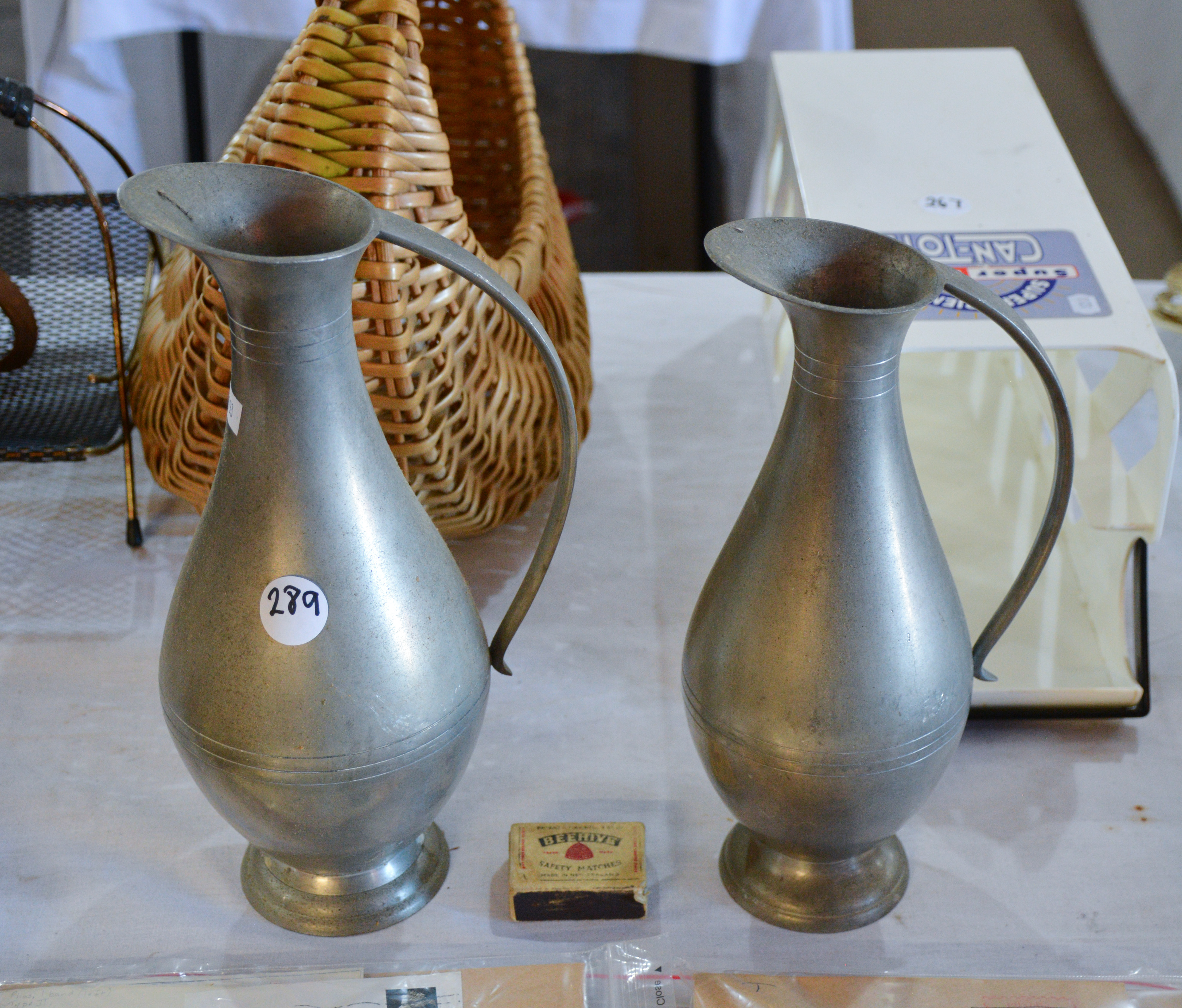 Pewter Ewers x 2 — sold at auction in New Zealand for $15