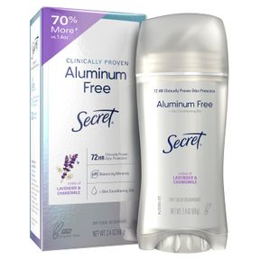 SECRET CLINICALLY PROVEN ALUMINUM FREE DEODORANT FOR WOMEN, 72HR SWEAT & ODOR PROTECTION, GENTLE ON SKIN, PH BALANCING MINERALS, D