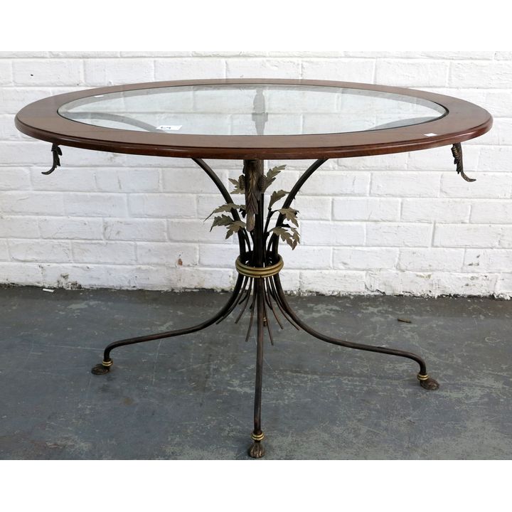 GLASS TOP METAL TABLE