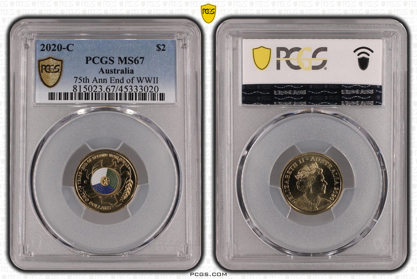 75th Ann End of WWII Colorized , Two Dollar, 2020-C, PCGS MS67