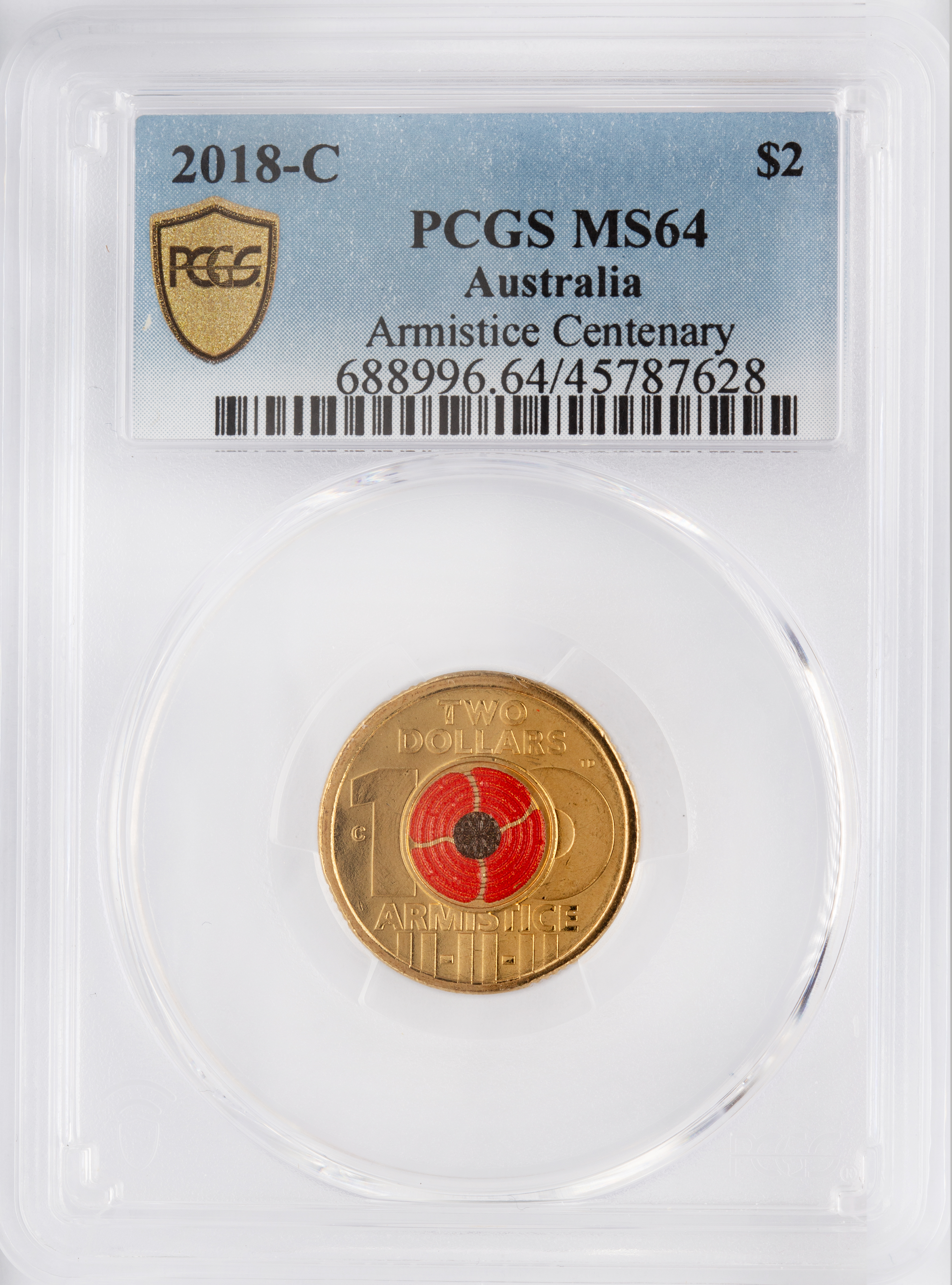 Armistice Centenary, Two Dollar, 2018-C, PCGS MS64