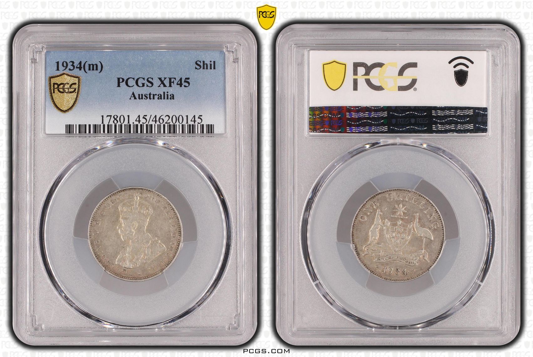 Shilling, 1934(m), PCGS XF45