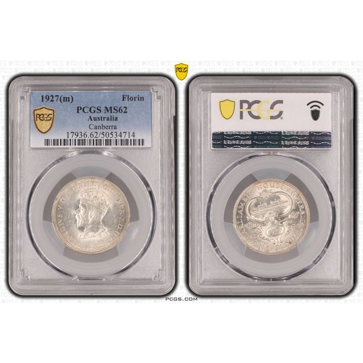 Canberra, Florin, 1927(m), PCGS MS62