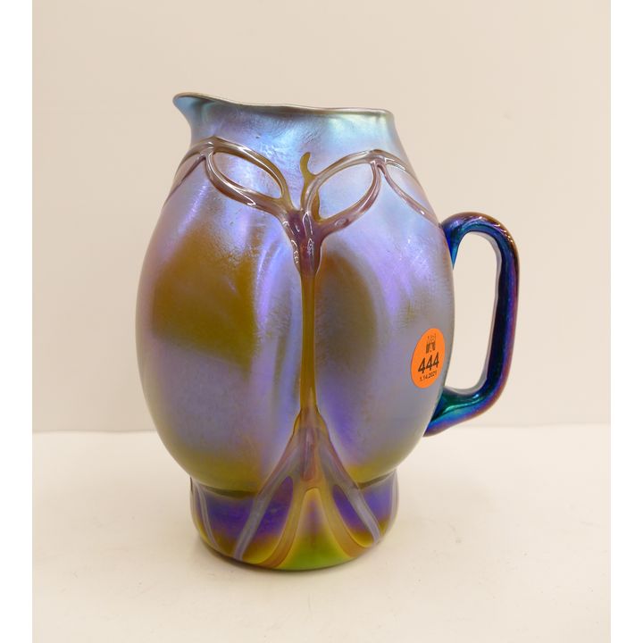 Signed Louis C. Tiffany Iridescent Glass Creamer- As Is- 6''