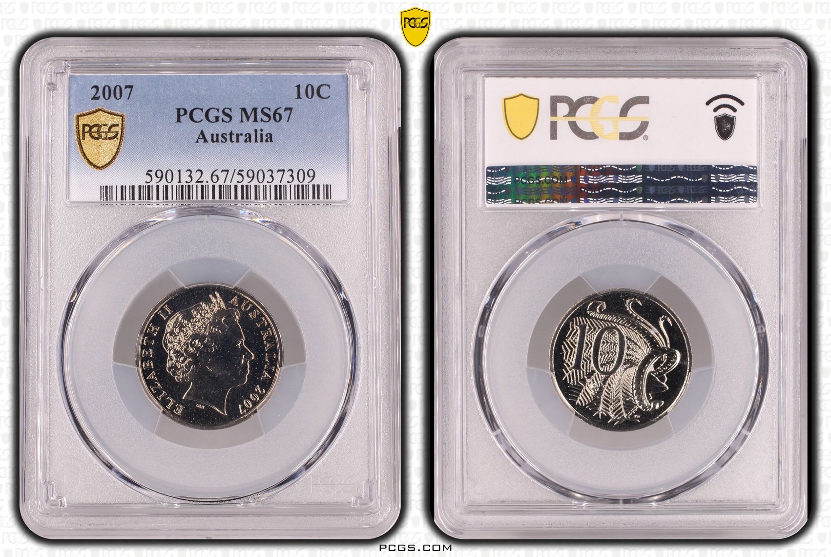 Ten Cent, 2007, PCGS MS67