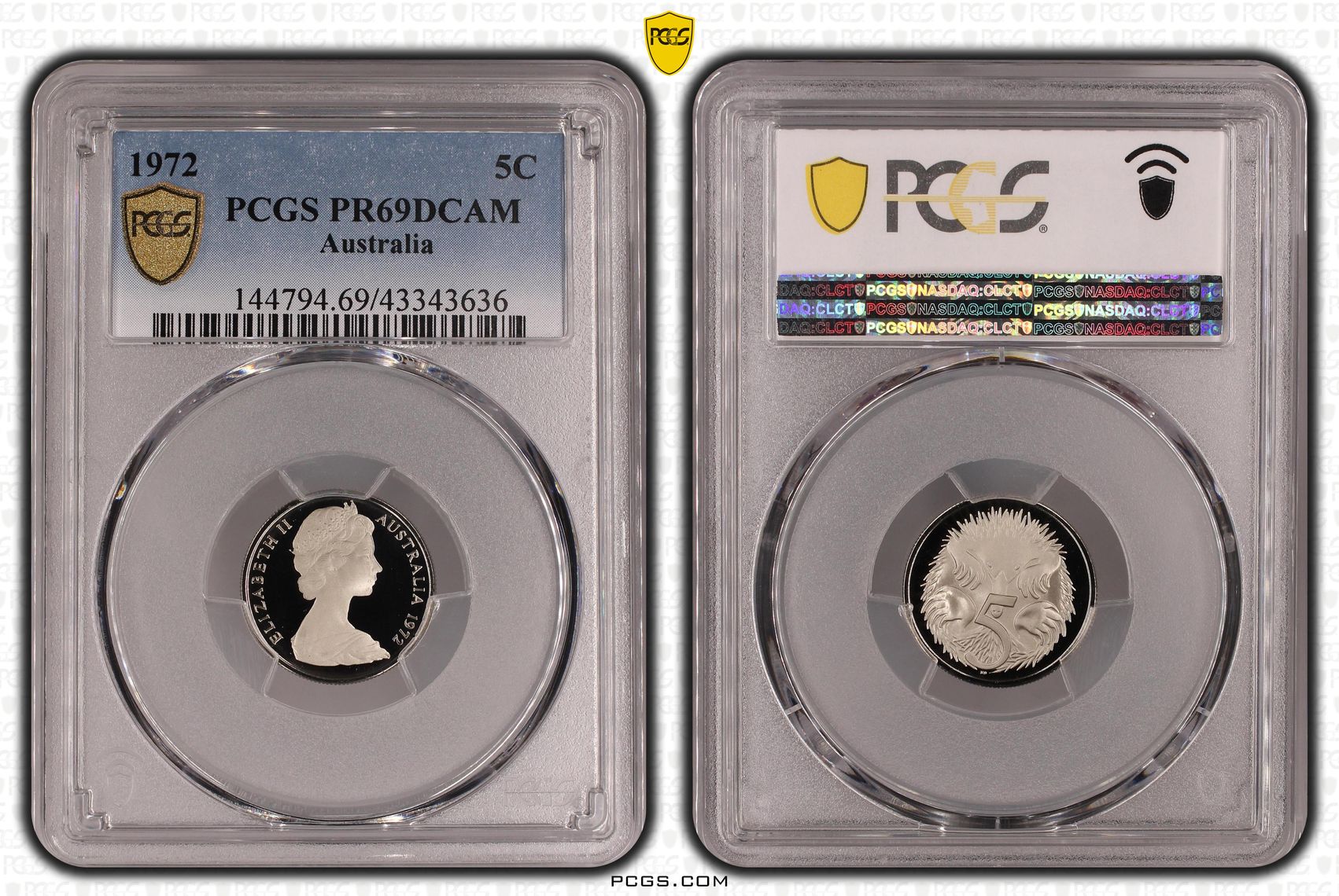 1972 Australia Five Cent, 5c PCGS - PR69DCAM -636