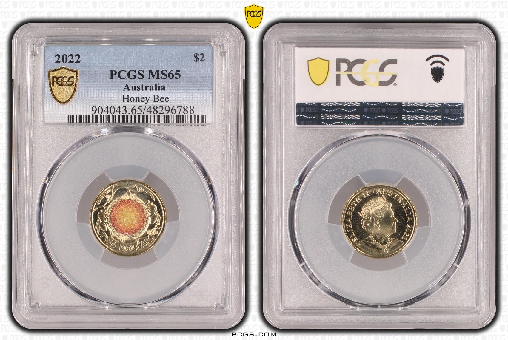 Elizabeth II, Honey Bee Colorized, Two Dollar, 2022, PCGS MS65