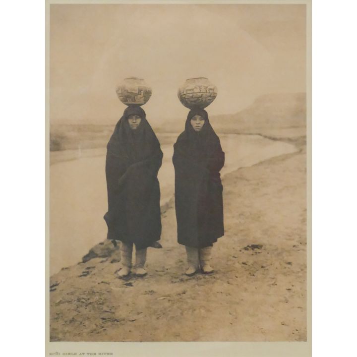 Edward Curtis ''Zuni Girls at the River'' Native Print Framed