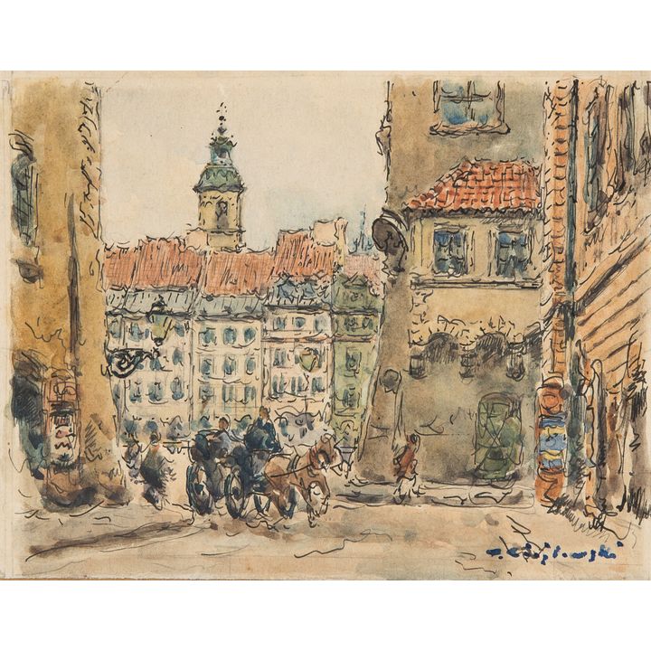 Tadeusz Cieślewski | Widok na Rynek Starego Miasta