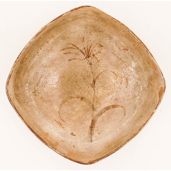 Japanese Edo Shino Ware Square Tray