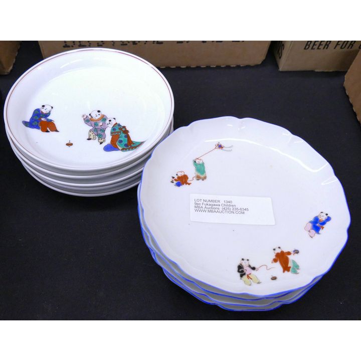 9pc Fukagawa Children Porcelain Dishes- 6''