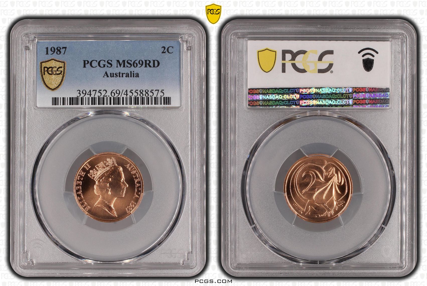 8 · 1987 Australia Two Cent, 2c PCGS - MS69RD POP 1/0 -575