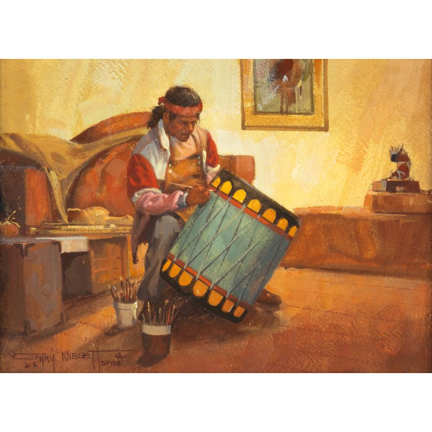 Gary Niblett (1943- ): Cochiti Drum Maker