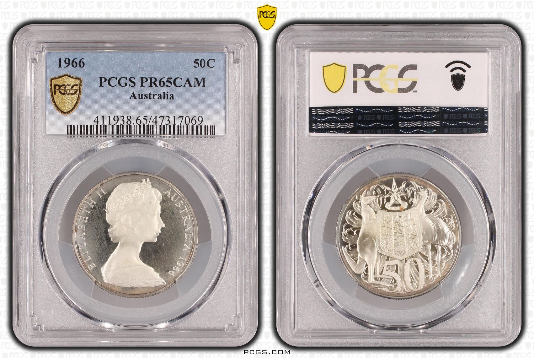 Elizabeth II, Fifty Cent, 1966, PCGS PR65CAM