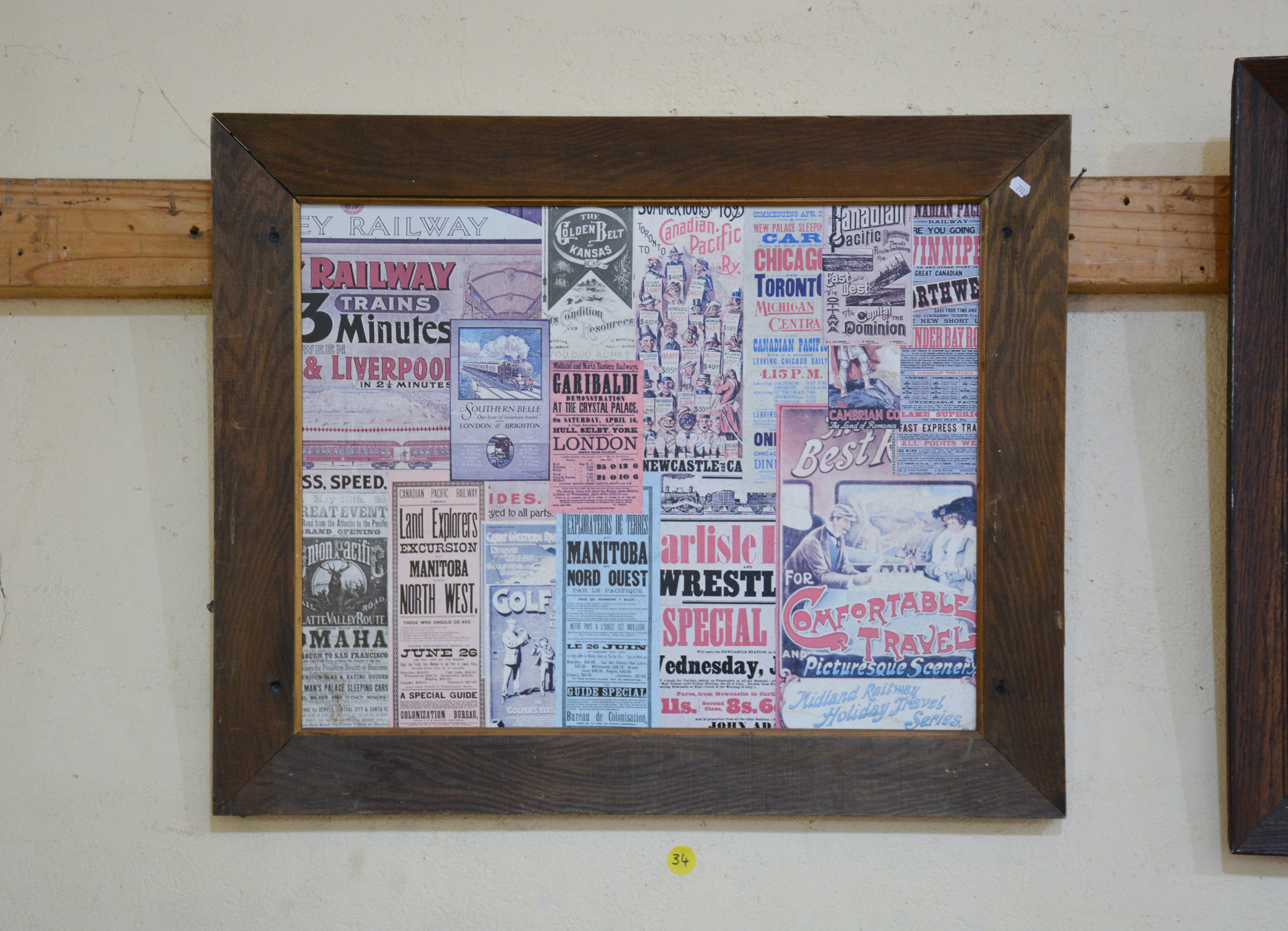 Antique Newspaper Cut Out Framed Poster — sold at auction in New Zealand for $30