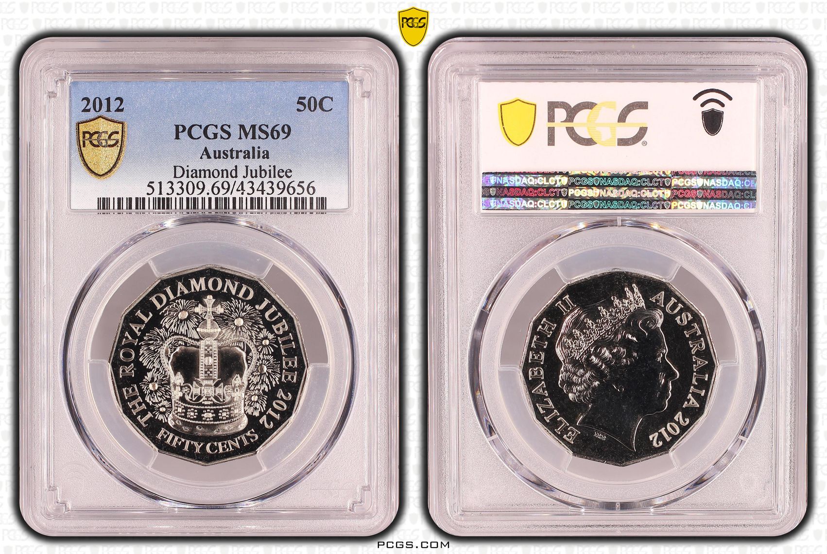 Elizabeth II, Diamond Jubilee, Fifty Cent, MS69 , 2012 PCGS POP - 14/0