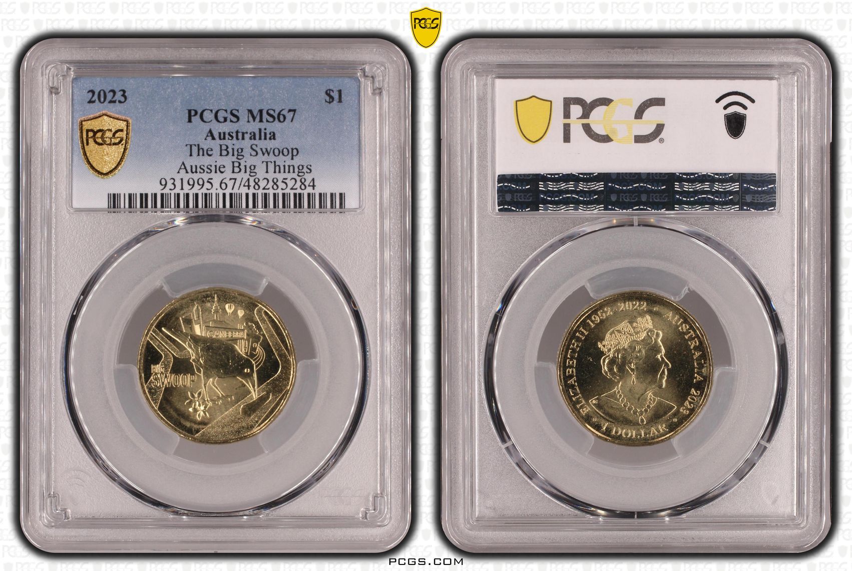 334 · Elizabeth II, The Big Swoop Aussie Big Things , One Dollar, 2023, PCGS MS67