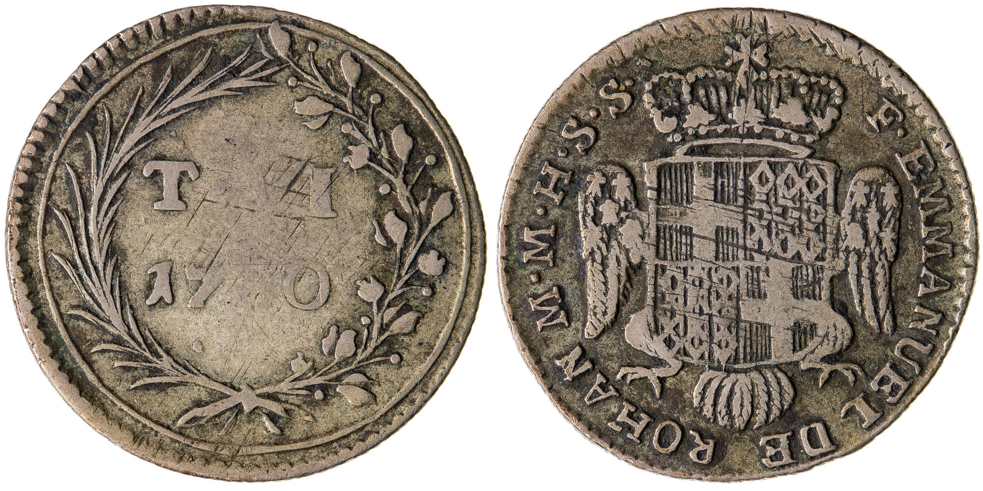 Malta, Order of Hospitallers, Six Tari, 1780, VG - aF