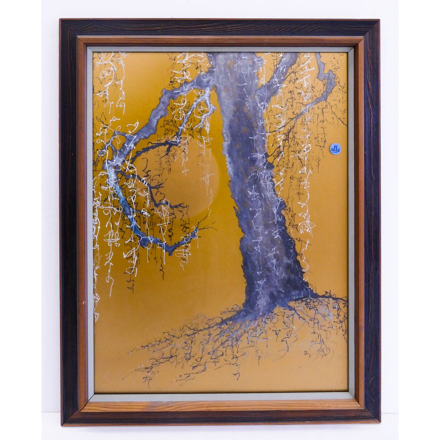 Elaine Midcentury Abstract Tree Artwork Framed- 28x22''