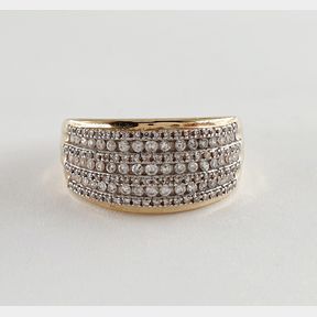 9CT YELLOW GOLD CLUSTER RING WITH EST 0.700CT DIAMONDS - 51929/3370