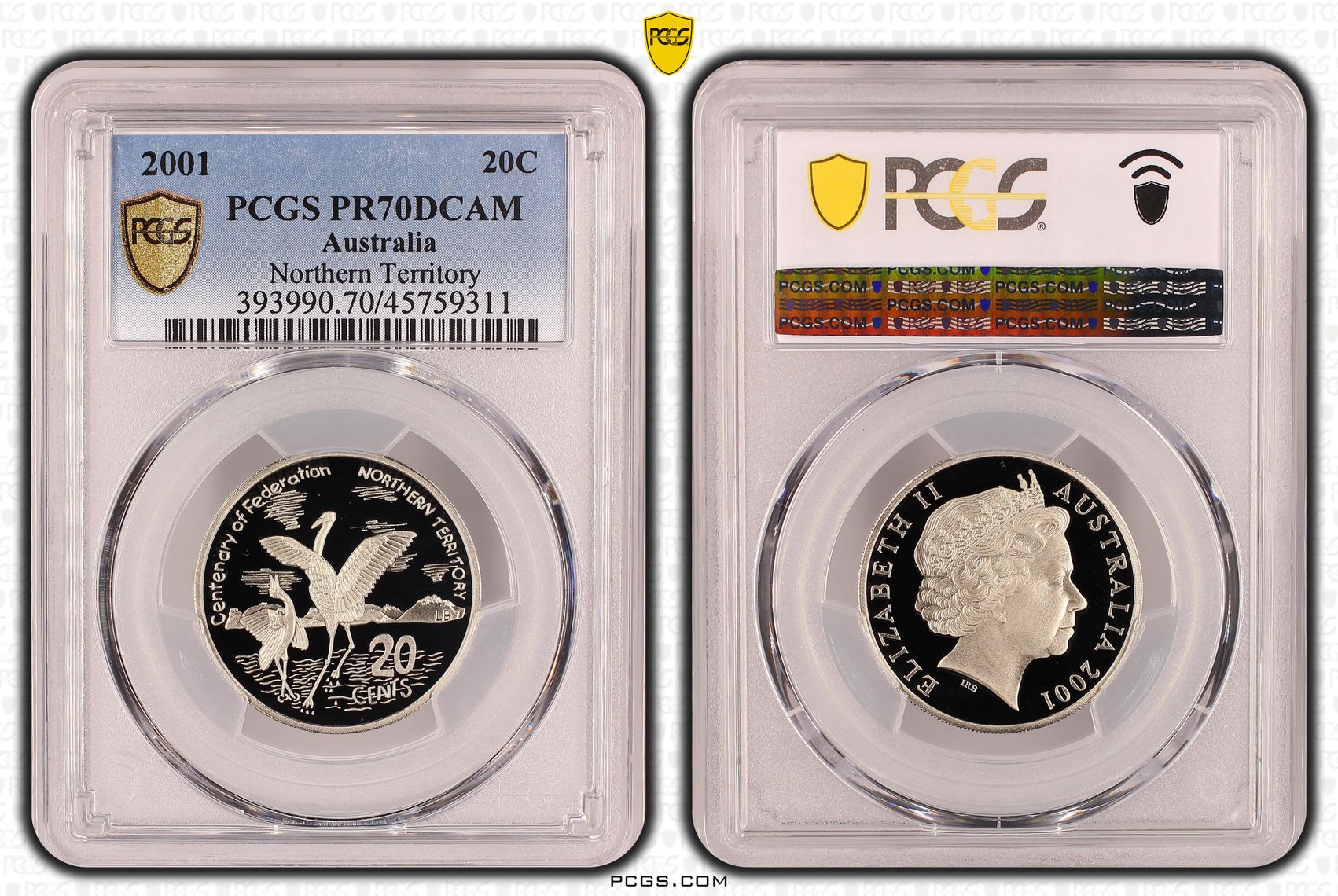 Elizabeth II, Northern Territory, Twenty Cent, 2001, PCGS PR70DCAM