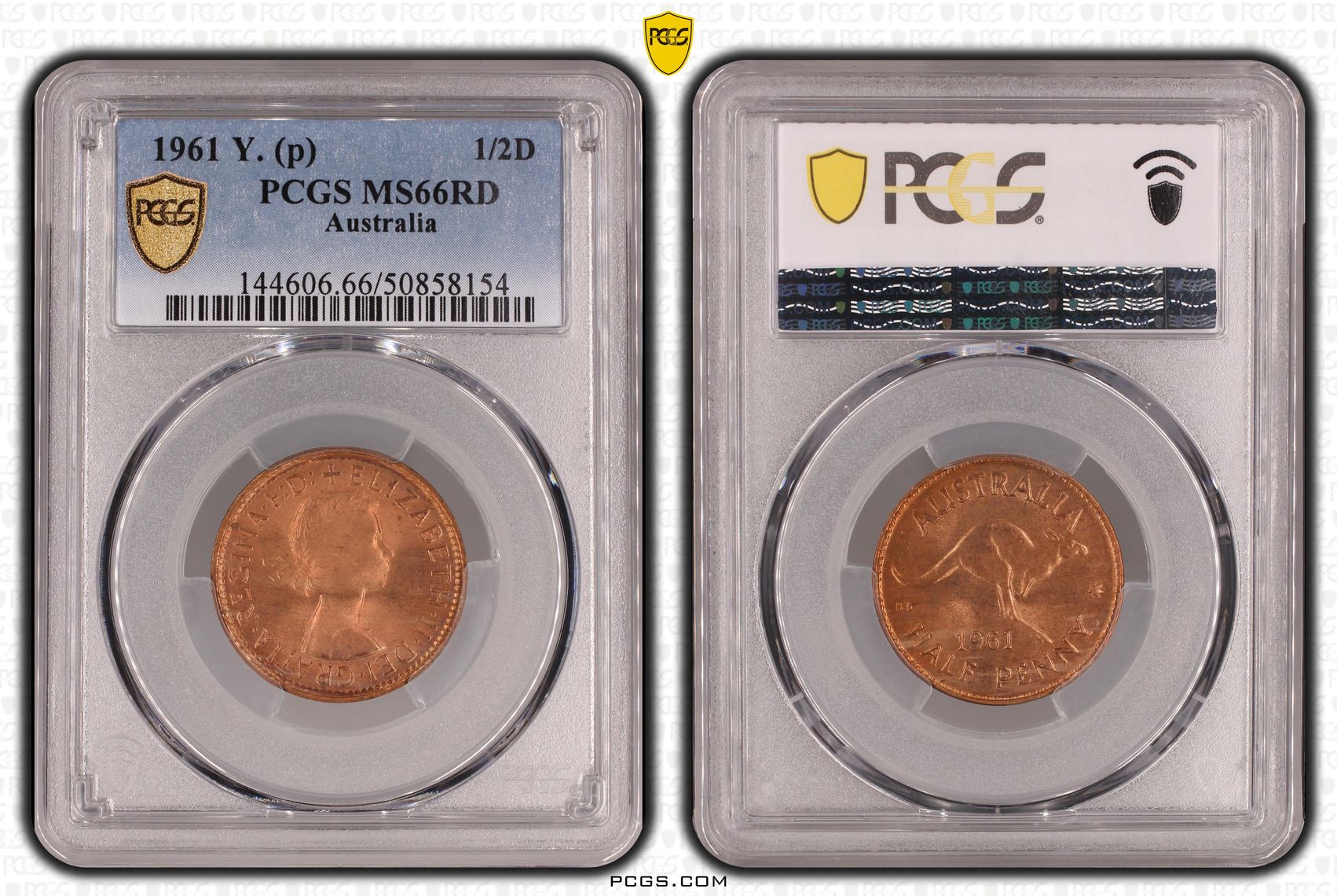 POP 6/0, Halfpenny, 1961, PCGS MS66RD