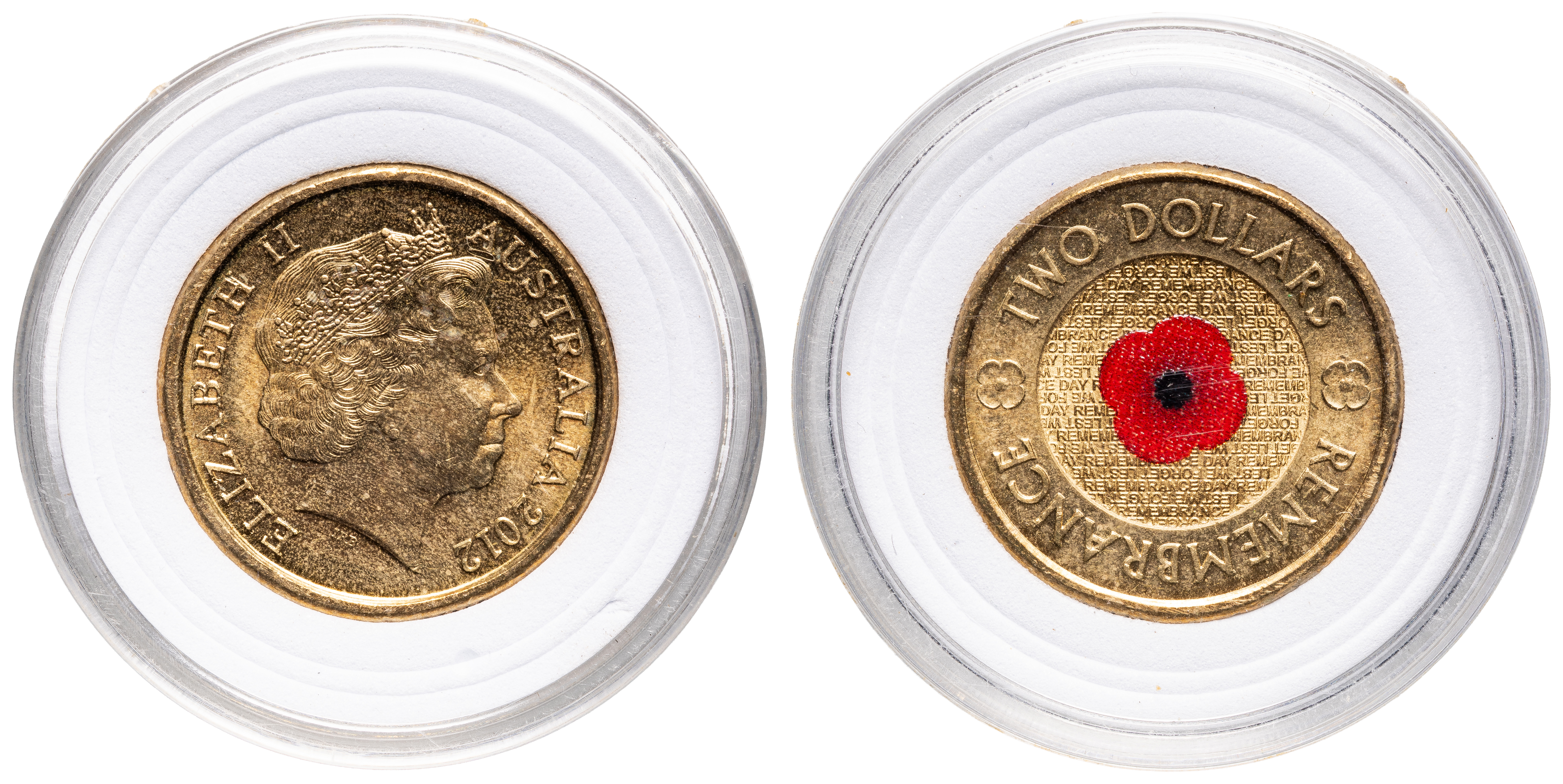 48 · Elizabeth II, RAM - Remembrance Day Red Poppy, Two Dollars, 2012,  UNC