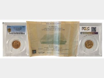 1876 VICTORIA YOUNG HEAD 'DOURO' GEORGE & DRAGON GOLD SOVEREIGN AU58 (WITH SIGNED DOURO CERTIFICATE)